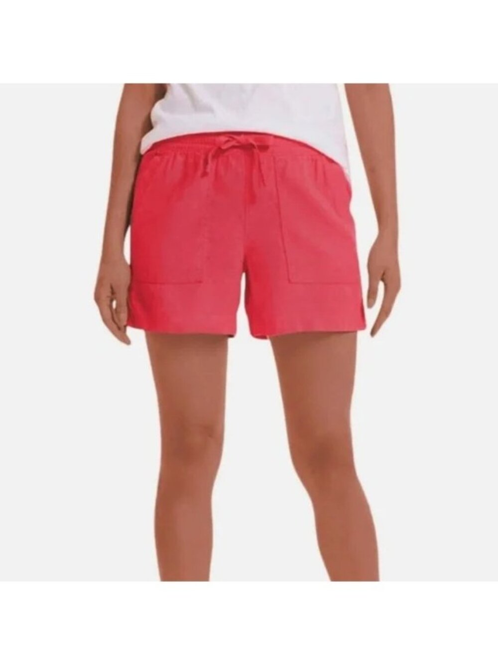 Nautica Shorts Large Linen Blend Pull On Elastic Waist Pink Beach Summer NEW